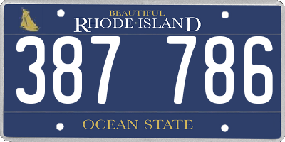 RI license plate 387786