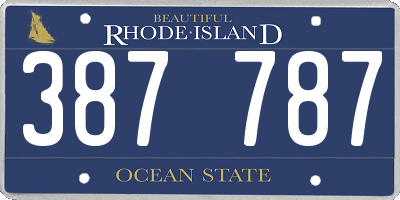 RI license plate 387787