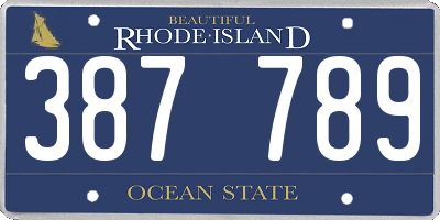 RI license plate 387789