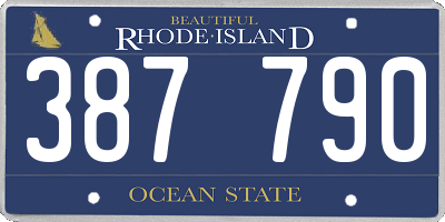 RI license plate 387790