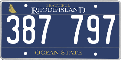 RI license plate 387797