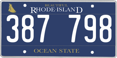 RI license plate 387798