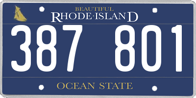 RI license plate 387801