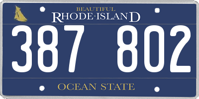 RI license plate 387802
