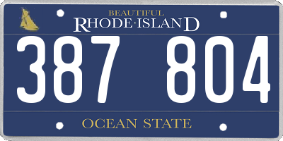 RI license plate 387804