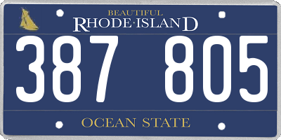 RI license plate 387805