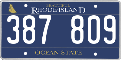 RI license plate 387809
