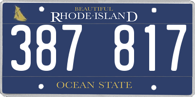 RI license plate 387817