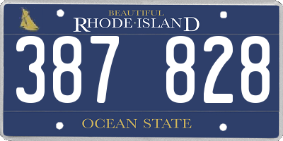 RI license plate 387828