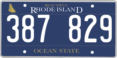 RI license plate 387829