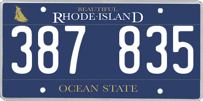 RI license plate 387835