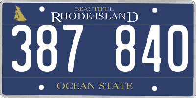 RI license plate 387840