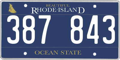RI license plate 387843
