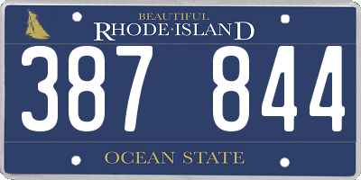 RI license plate 387844
