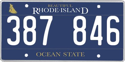 RI license plate 387846