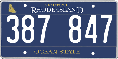 RI license plate 387847