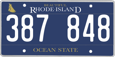 RI license plate 387848
