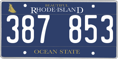 RI license plate 387853