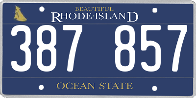 RI license plate 387857