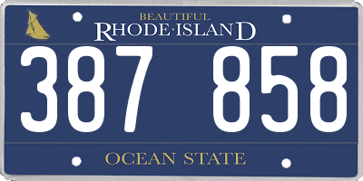 RI license plate 387858