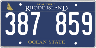 RI license plate 387859