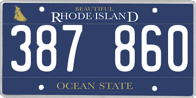 RI license plate 387860