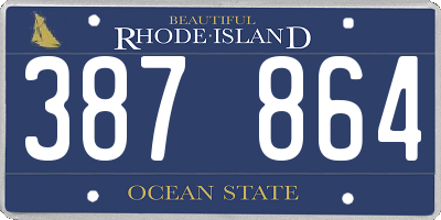 RI license plate 387864