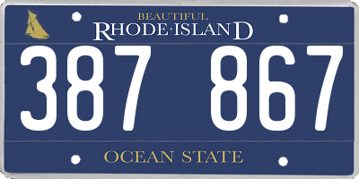 RI license plate 387867