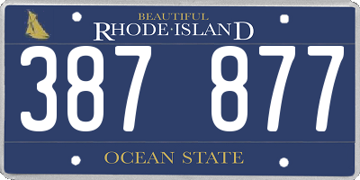 RI license plate 387877