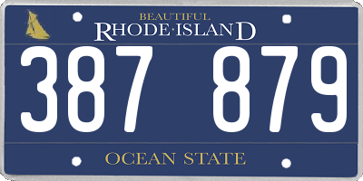 RI license plate 387879