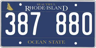 RI license plate 387880