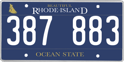 RI license plate 387883