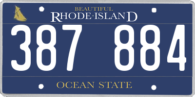 RI license plate 387884
