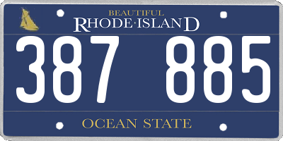 RI license plate 387885