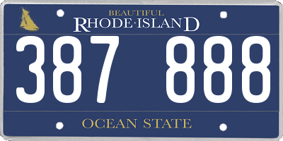 RI license plate 387888