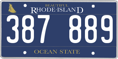 RI license plate 387889