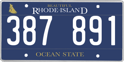 RI license plate 387891