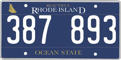 RI license plate 387893