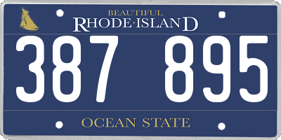 RI license plate 387895