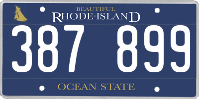 RI license plate 387899