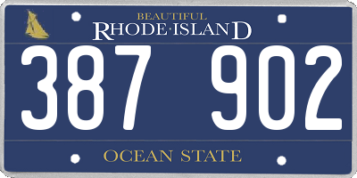 RI license plate 387902