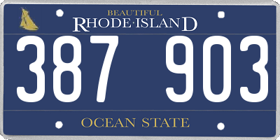 RI license plate 387903