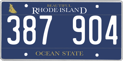 RI license plate 387904