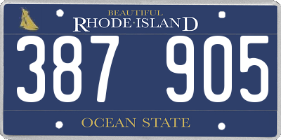 RI license plate 387905