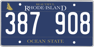 RI license plate 387908