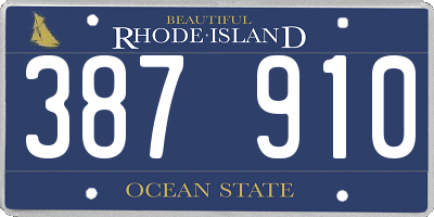 RI license plate 387910