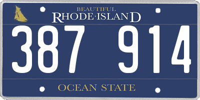RI license plate 387914