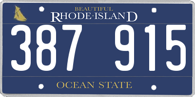 RI license plate 387915