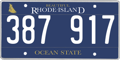 RI license plate 387917