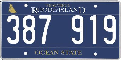 RI license plate 387919